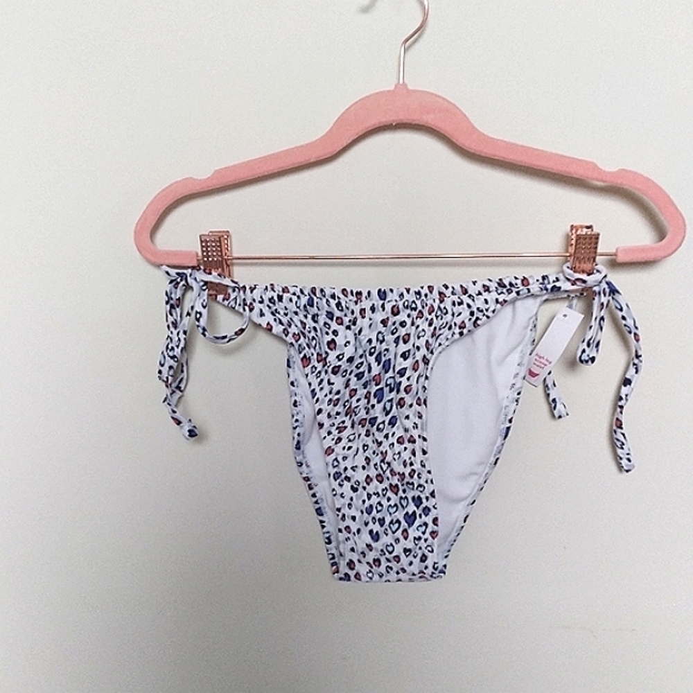 Xhilaration Red and Blue Animal Print High Leg Scoop Waist Bikini Bottoms